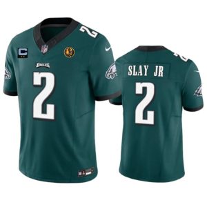 Men's Philadelphia Eagles #2 Darius Slay JR Green 2023 F.U.S.E. With 1-star C Patch And John Madden Patch Vapor Limited Stitched Football Jersey - Custom Name