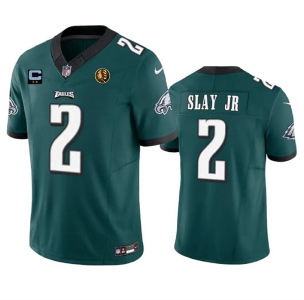 Men's Philadelphia Eagles #2 Darius Slay JR Green 2023 F.U.S.E. With 1-star C Patch And John Madden Patch Vapor Limited Stitched Football Jersey - Custom Name