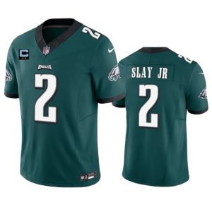 Men's Philadelphia Eagles #2 Darius Slay JR Green 2023 F.U.S.E. With 2-Star C Patch Vapor Untouchable Limited Stitched Football Jersey - Custom Name