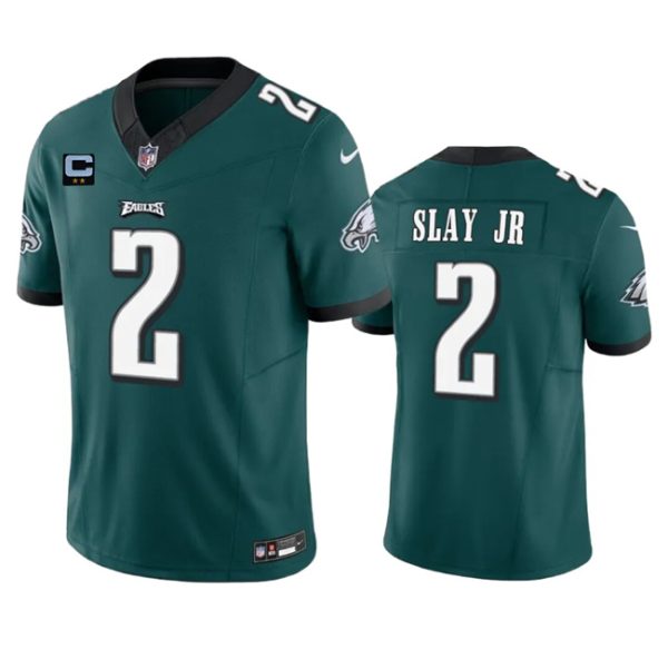 Men's Philadelphia Eagles #2 Darius Slay JR Green 2023 F.U.S.E. With 2-Star C Patch Vapor Untouchable Limited Stitched Football Jersey - Custom Name