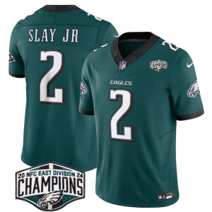 Men's Philadelphia Eagles #2 Darius Slay JR Green 2024 New NFC East Champions F.U.S.E. Vapor Untouchable Limited Stitched Football Jersey - Custom Name