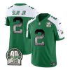 Men's Philadelphia Eagles #2 Darius Slay JR Green White 2023 F.U.S.E. Throwback Vapor Untouchable Limited Stitched Football Jersey - Custom Name