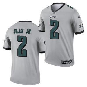 Men's Philadelphia Eagles #2 Darius Slay JR Silver Inverted Legend Stitched Football Jersey - Custom Name