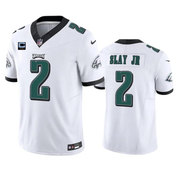 Men's Philadelphia Eagles #2 Darius Slay JR White 2023 F.U.S.E. With 1-Star C Patch Vapor Untouchable Limited Stitched Football Jersey - Custom Name