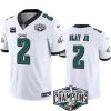 Men's Philadelphia Eagles #2 Darius Slay JR White 2024 NFC Est Champions With 3-Star C Patch F.U.S.E. Vapor Untouchable Limited Stitched Football Jersey - Custom Name