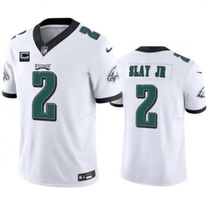 Men's Philadelphia Eagles #2 Darius Slay JR White F.U.S.E With 3-Star C Patch Vapor Untouchable Limited Stitched Football Jersey - Custom Name