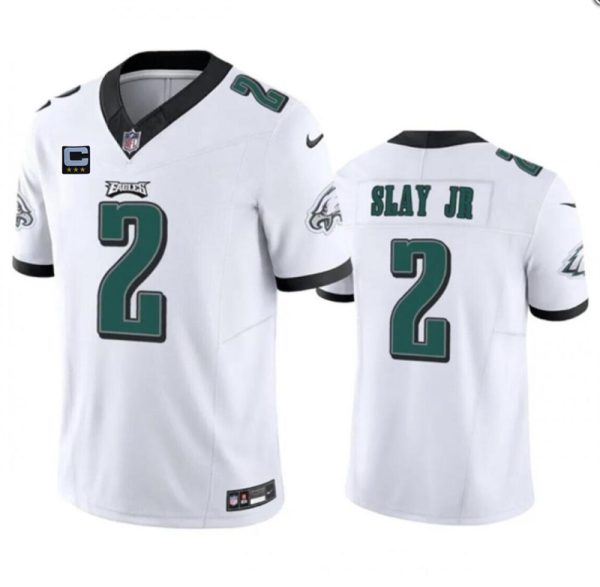 Men's Philadelphia Eagles #2 Darius Slay JR White F.U.S.E With 3-Star C Patch Vapor Untouchable Limited Stitched Football Jersey - Custom Name