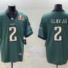 Men's Philadelphia Eagles #2 Darius Slay Jr. Green 2025 Super Bowl LIX Patch Vapor Untouchable Limited Stitched Football Jersey - Custom Name