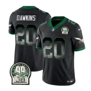 Men's Philadelphia Eagles #20 Brian Dawkins Black 2023 F.U.S.E. Throwback Vapor Untouchable Limited Stitched Football Jersey - Custom Name