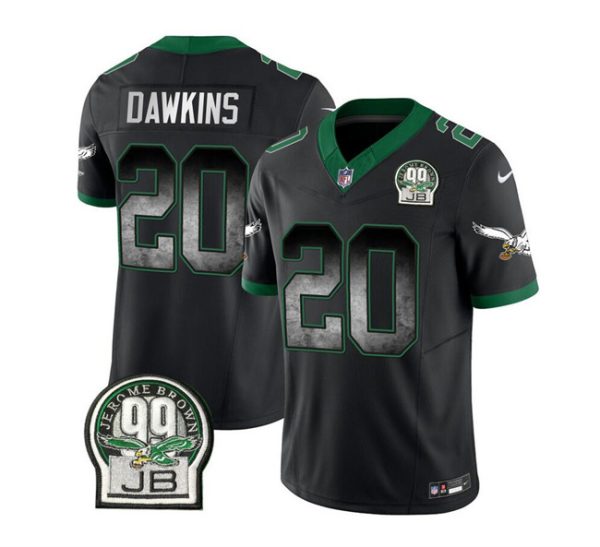 Men's Philadelphia Eagles #20 Brian Dawkins Black 2023 F.U.S.E. Throwback Vapor Untouchable Limited Stitched Football Jersey - Custom Name