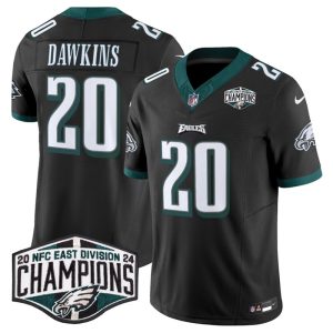 Men's Philadelphia Eagles #20 Brian Dawkins Black 2024 NFC East Champions F.U.S.E. Vapor Untouchable Limited Stitched Football Jersey - Custom Name