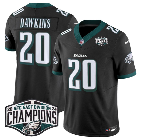 Men's Philadelphia Eagles #20 Brian Dawkins Black 2024 New NFC East Champions F.U.S.E. Vapor Untouchable Limited Stitched Football Jersey - Custom Name
