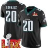 Men's Philadelphia Eagles #20 Brian Dawkins Black F.U.S.E. 24 25 Super Bowl LIX Vapor Untouchable Limited Stitched Football Jersey - Custom Name