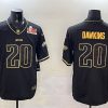 Men's Philadelphia Eagles #20 Brian Dawkins Black Gold 2025 Super Bowl LIX Patch Salute To Service Vapor Untouchable Limited Stitched Football Jersey - Custom Name