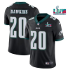 Men's Philadelphia Eagles #20 Brian Dawkins Black Super Bowl LVII Patch Vapor Untouchable Limited Stitched Jersey - Custom Name