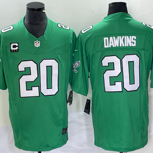 Men's Philadelphia Eagles #20 Brian Dawkins Green 2023 F.U.S.E. With C Patch Vapor Untouchable Stitched Football Jersey - Custom Name