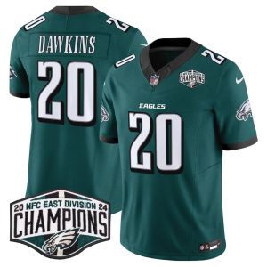 Men's Philadelphia Eagles #20 Brian Dawkins Green 2024 New NFC East Champions F.U.S.E. Vapor Untouchable Limited Stitched Football Jersey - Custom Name