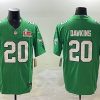 Men's Philadelphia Eagles #20 Brian Dawkins Green 2025 Super Bowl LIX Patch F.U.S.E. Throwback Vapor Untouchable Limited Stitched Football Jersey - Custom Name