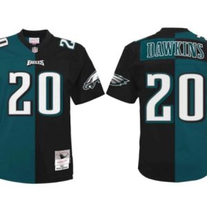 Men's Philadelphia Eagles #20 Brian Dawkins Green Balck Split Stitched Jersey - Custom Name