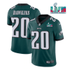 Men's Philadelphia Eagles #20 Brian Dawkins Green Super Bowl LVII Patch Vapor Untouchable Limited Stitched Jersey - Custom Name