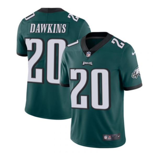 Men's Philadelphia Eagles #20 Brian Dawkins Green Vapor Untouchable Limited Stitched Jersey - Custom Nam