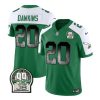 Men's Philadelphia Eagles #20 Brian Dawkins Green White 2023 F.U.S.E. Throwback Vapor Untouchable Limited Stitched Football Jersey - Custom Name