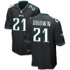 Men's Philadelphia Eagles #21 Sydney Brown Black Stitched Game Jersey - Custom Name