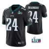 Men's Philadelphia Eagles #24 James Bradberry Black Super Bowl LVII Vapor Untouchable Limited Stitched Jersey - Custom Name