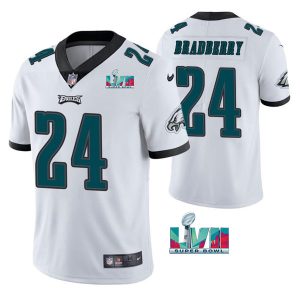 Men's Philadelphia Eagles #24 James Bradberry White Super Bowl LVII Vapor Untouchable Limited Stitched Jersey - Custom Name