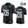 Men's Philadelphia Eagles #26 Miles Sanders Black Super Bowl LVII Patch Vapor Untouchable Limited Stitched Jersey - Custom Name