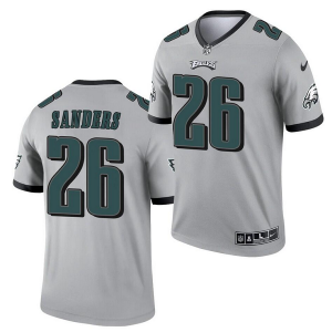 Men's Philadelphia Eagles #26 Miles Sanders Silver Inverted Legend Stitched Football Jersey - Custom Name