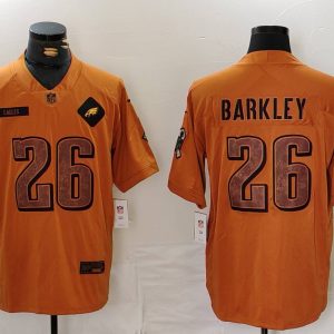 Men's Philadelphia Eagles #26 Saquon Barkley 2023 Brown Salute To Service Limited Stitched Football Jersey - Custom Name