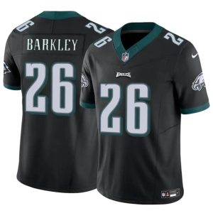 Men's Philadelphia Eagles #26 Saquon Barkley Black 2023 F.U.S.E. Vapor Untouchable Limited Stitched Football Jersey - Custom Name