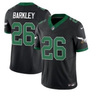 Men's Philadelphia Eagles #26 Saquon Barkley Black 2023 F.U.S.E. Vapor Untouchable Throwback Stitched Football Jersey - Custom Name