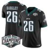 Men's Philadelphia Eagles #26 Saquon Barkley Black 2024 NFC East Champions F.U.S.E. Vapor Untouchable Limited Stitched Football Jersey - Custom Name