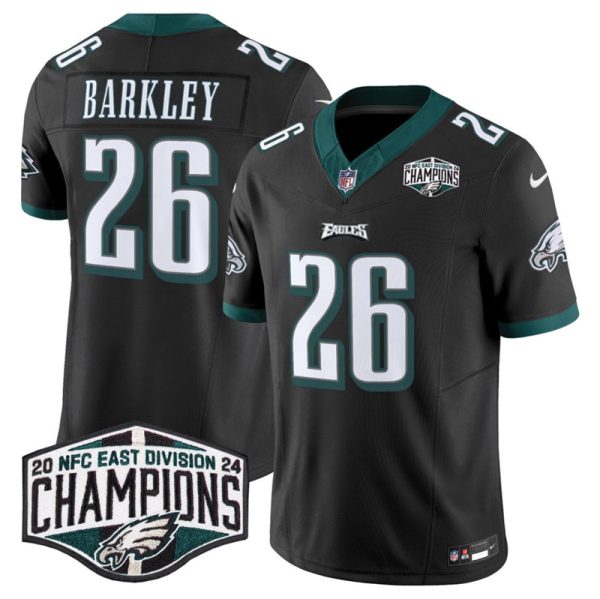 Men's Philadelphia Eagles #26 Saquon Barkley Black 2024 NFC East Champions F.U.S.E. Vapor Untouchable Limited Stitched Football Jersey - Custom Name