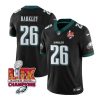Men's Philadelphia Eagles #26 Saquon Barkley Black 2025 Eagles Logo Super Bowl LIX Patch New F.U.S.E. Vapor Untouchable Limited Stitched Football Jersey - Custom Name
