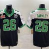 Men's Philadelphia Eagles #26 Saquon Barkley Black 2025 Super Bowl LIX Patch And Jerome Brown Patch F.U.S.E. Alternate Stitched Football Jersey - Custom Name