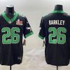 Men's Philadelphia Eagles #26 Saquon Barkley Black 2025 Super Bowl LIX Patch F.U.S.E. Vapor Untouchable Limited Stitched Football Jersey - Custom Name