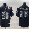 Men's Philadelphia Eagles #26 Saquon Barkley Black 2025 Super Bowl LIX Patch Fashion Vapor Untouchable Limited Stitched Football Jersey - Custom Name