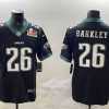 Men's Philadelphia Eagles #26 Saquon Barkley Black 2025 Super Bowl LIX Patch New Vapor Untouchable Limited Stitched Football Jersey - Custom Name