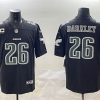 Men's Philadelphia Eagles #26 Saquon Barkley Black Fashion With 3-star C Patch Vapor Untouchable Limited Stitched Football Jersey - Custom Name