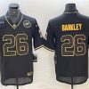 Men's Philadelphia Eagles #26 Saquon Barkley Black Gold Salute To Service Limited Stitched Jersey - Custom Name