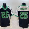 Men's Philadelphia Eagles #26 Saquon Barkley Black White F.U.S.E. Vapor Untouchable Limited Stitched Football Jersey - Custom Name
