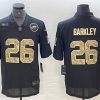 Men's Philadelphia Eagles #26 Saquon Barkley Camo Black Salute To Service Limited Stitched Jersey - Custom Name
