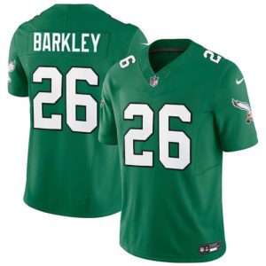 Men's Philadelphia Eagles #26 Saquon Barkley Green 2023 F.U.S.E. Vapor Untouchable Limited Throwback Stitched Football Jersey - Custom Name