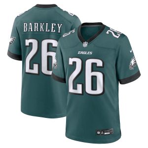 Men's Philadelphia Eagles #26 Saquon Barkley Green 2024 New Stitched Game Jersey - Custom Name