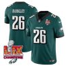 Men's Philadelphia Eagles #26 Saquon Barkley Green 2025 Eagles Logo Super Bowl LIX Patch New F.U.S.E. Vapor Untouchable Limited Stitched Football Jersey - Custom Name