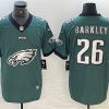 Men's Philadelphia Eagles #26 Saquon Barkley Green Team Big Logo Limited Vapor untouchable Limited Stitched Jersey - Custom Name