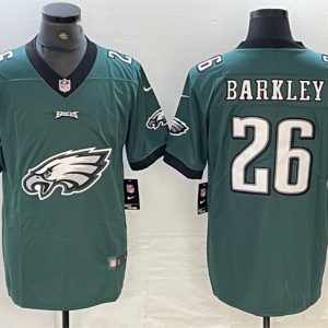 Men's Philadelphia Eagles #26 Saquon Barkley Green Team Big Logo Limited Vapor untouchable Limited Stitched Jersey - Custom Name